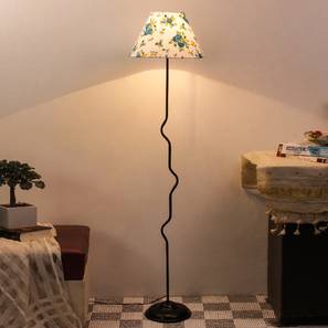India Multicolour Fabric Floor Lamp with Black Iron Base-image-42