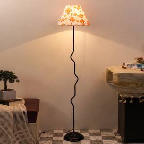 Cleo Multicolour Fabric Floor Lamp with Black Iron Base-image-13