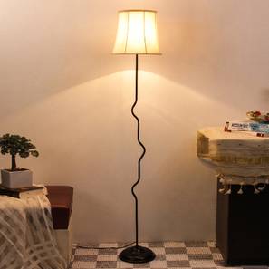 Flora Off White Fabric Floor Lamp with Black Iron Base-image-29