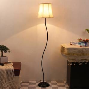 devansh Milo Off White Fabric Floor Lamp with Black Iron Base-picture-14