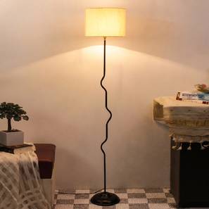 devansh Olive Off White Fabric Floor Lamp with Black Iron Base-picture-12