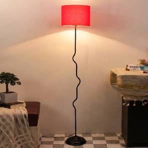 Leila Red Fabric Floor Lamp with Black Iron Base-image-27
