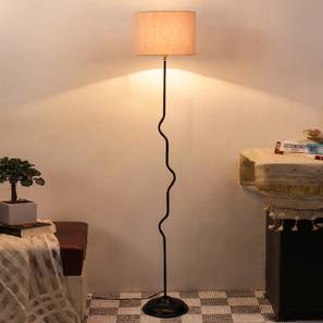 Floor Lamps In Thiruvananthapuram Design Lola Grey Fabric Floor Lamp with Black Iron Base (Black)