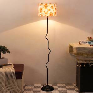 devansh Corey Multicolour Fabric Floor Lamp with Black Iron Base-picture-11