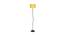 Magnolia Yellow Fabric Floor Lamp with Black Iron Base (Black) by Urban Ladder - Front View Design 1 - 684178