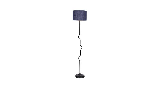 Hugo Maroon Natural Fiber Floor Lamp with Black Iron Base (Black) by Urban Ladder - Front View Design 1 - 684185