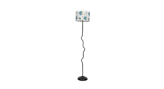 Poppy Multicolour Fabric Floor Lamp with Black Iron Base (Black) by Urban Ladder - Front View Design 1 - 684186