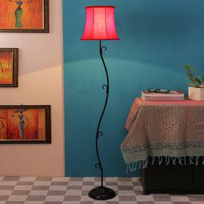 devansh Ella Red Fabric Floor Lamp with Black Iron Base-picture-20