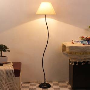 Floor Lamps In Thiruvananthapuram Design Hazel Off White Fabric Floor Lamp with Black Iron Base (Black)