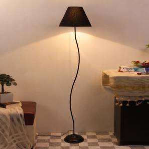 devansh Lily Black Fabric Floor Lamp with Black Iron Base-picture-13