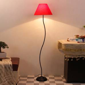 Violet Red Fabric Floor Lamp with Black Iron Base-image-41
