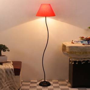 devansh Everly Orange Fabric Floor Lamp with Black Iron Base-picture-23