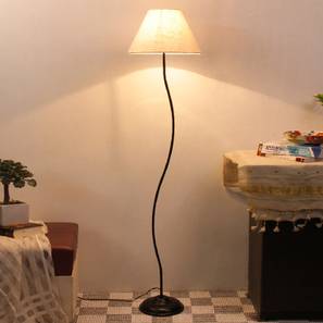 Ivy White Natural Fiber Floor Lamp with Black Iron Base-image-4