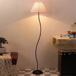 Calvin Multicolour Fabric Floor Lamp with Black Iron Base-image-5
