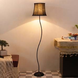 Iris Black Fabric Floor Lamp with Black Iron Base-image-37