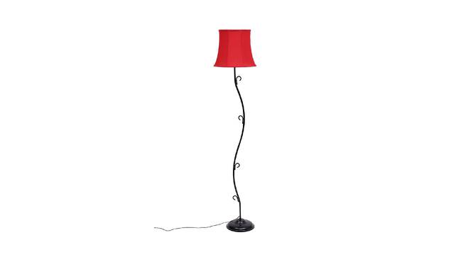 Ella Red Fabric Floor Lamp with Black Iron Base (Black) by Urban Ladder - Front View Design 1 - 684268