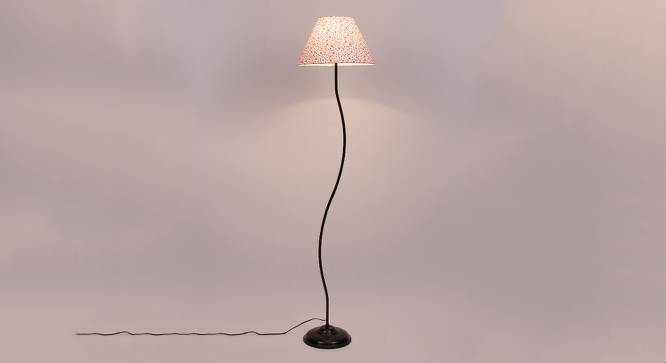 Calvin Multicolour Fabric Floor Lamp with Black Iron Base (Black) by Urban Ladder - Design 1 Side View - 684305