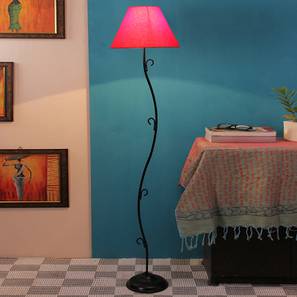 Ovelia Red Fabric Floor Lamp with Black Iron Base-image-36
