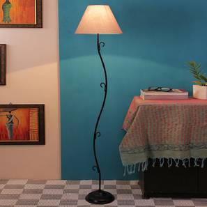 Pet Grey Fabric Floor Lamp with Black Iron Base-image-45