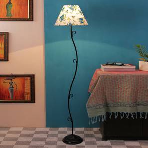 Pesina Multicolour Fabric Floor Lamp with Black Iron Base-image-33