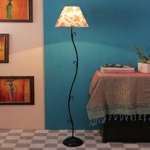 devansh Petra Multicolour Fabric Floor Lamp with Black Iron Base-picture-11