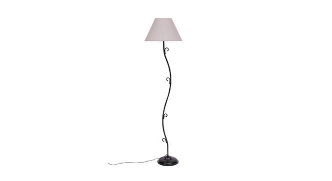 Pet Grey Fabric Floor Lamp with Black Iron Base (Black) by Urban Ladder - Front View Design 1 - 684368