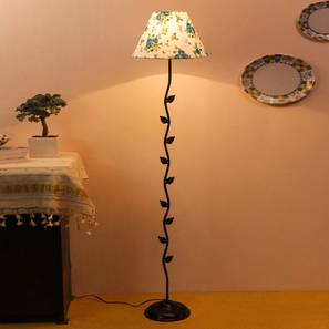 Teofila Multicolour Fabric Floor Lamp with Black Iron Base-image-35