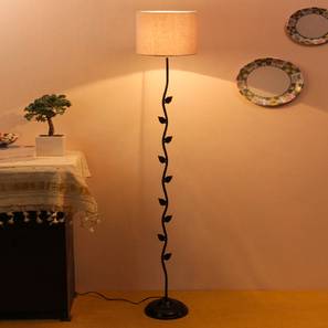 Eleanore Grey Fabric Floor Lamp with Black Iron Base-image-11