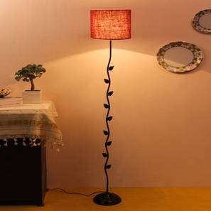 Alyna Maroon Natural Fiber Floor Lamp with Black Iron Base-image-40