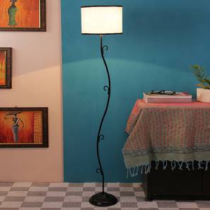 Cloeva Multicolour Fabric Floor Lamp with Black Iron Base-image-42