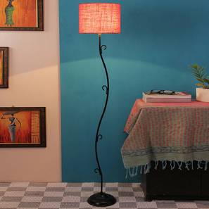 devansh Angelia Pink Natural Fiber Floor Lamp with Black Iron Base-picture-35