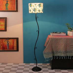 Dolley Multicolour Fabric Floor Lamp with Black Iron Base-image-30