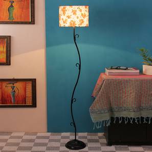 devansh Dorys Multicolour Fabric Floor Lamp with Black Iron Base-picture-13
