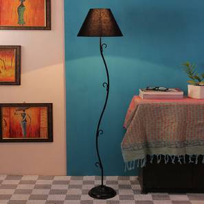 Arius Black Fabric Floor Lamp with Black Iron Base-image-7
