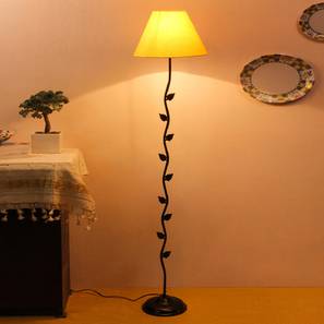 Cathy Yellow Fabric Floor Lamp with Black Iron Base-image-32