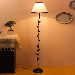 Mela Multicolour Fabric Floor Lamp with Black Iron Base-image-13