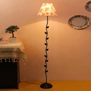 Leonara Multicolour Fabric Floor Lamp with Black Iron Base-image-13