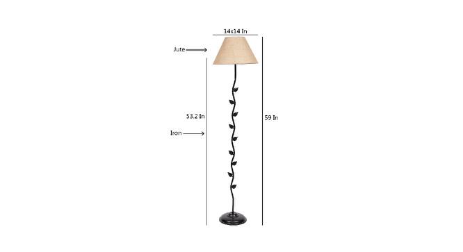 Evana Beige Natural Fiber Floor Lamp with Black Iron Base (Black) by Urban Ladder - Design 1 Dimension - 684614