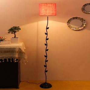 devansh Alister Pink Natural Fiber Floor Lamp with Black Iron Base-picture-27