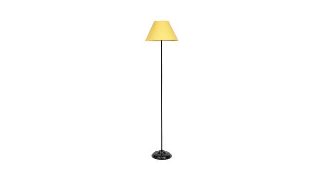 Marieke Yellow Fabric Floor Lamp with Black Iron Base (Black) by Urban Ladder - Front View Design 1 - 684649