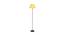 Marieke Yellow Fabric Floor Lamp with Black Iron Base (Black) by Urban Ladder - Front View Design 1 - 684649