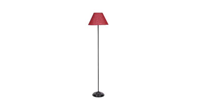 Dora Maroon Natural Fiber Floor Lamp with Black Iron Base (Black) by Urban Ladder - Front View Design 1 - 684655