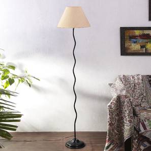 devansh Kilian Off White Fabric Floor Lamp with Black Iron Base-picture-17