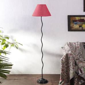 devansh Myra Pink Natural Fiber Floor Lamp with Black Iron Base-picture-26