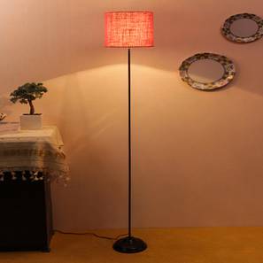 devansh Tanisha Pink Natural Fiber Floor Lamp with Black Iron Base-picture-30