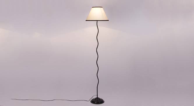 Ryker Multicolour Fabric Floor Lamp with Black Iron Base (Black) by Urban Ladder - Design 1 Side View - 684763