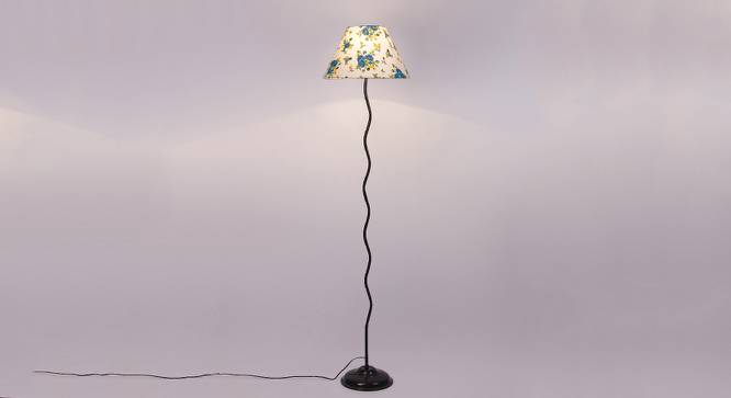 Nikolai Multicolour Fabric Floor Lamp with Black Iron Base (Black) by Urban Ladder - Design 1 Side View - 684769