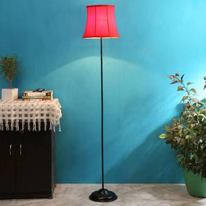 Dilan Red Fabric Floor Lamp with Black Iron Base-image-41