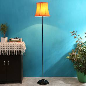 Seamus Orange Fabric Floor Lamp with Black Iron Base-image-48
