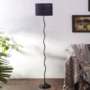 devansh Kaine Blue Natural Fiber Floor Lamp with Black Iron Base-picture-18